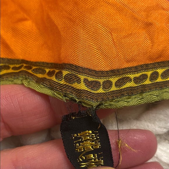 Vintage Silk Mandala Colorblock Scarf | Multicolor | 17 x 17 - Picture 4 of 7